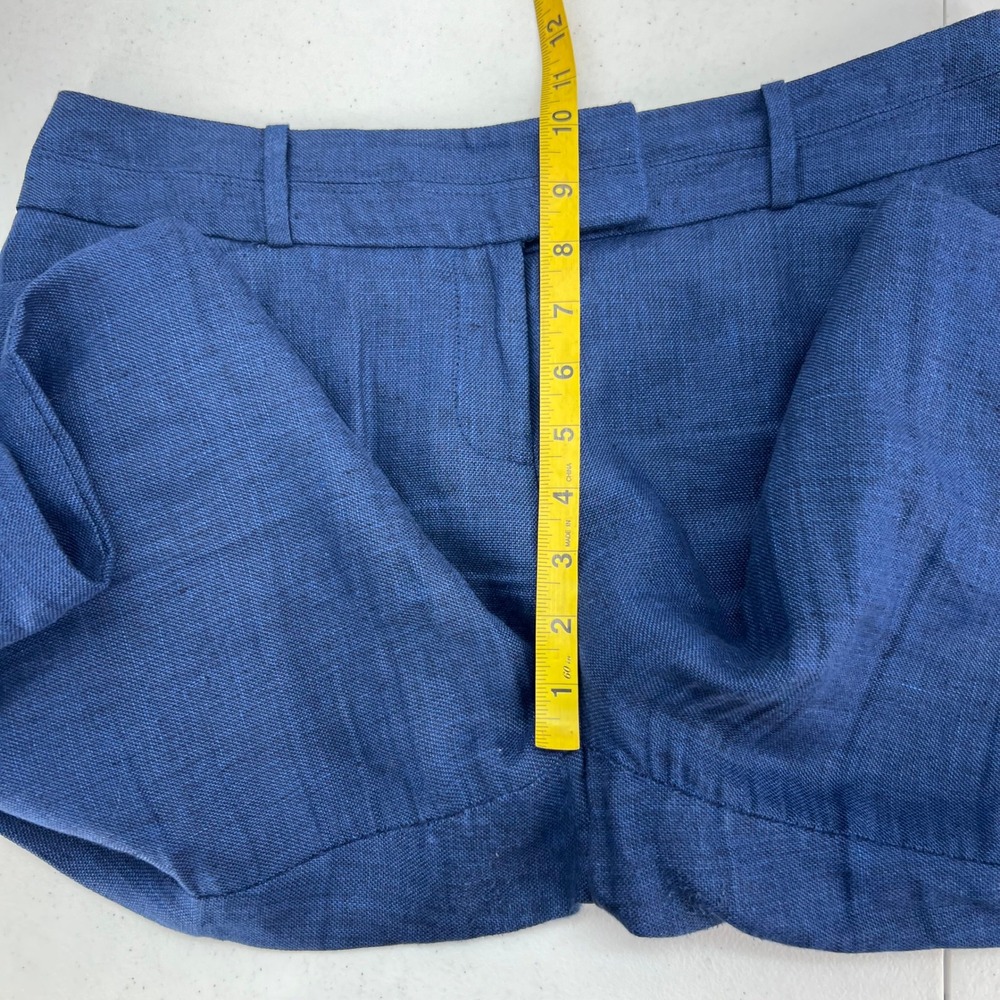 The Limited Cassidy Fit Blue Linen Wide Leg Pants Size 8 Reg Linen Trousers - Picture 7 of 9